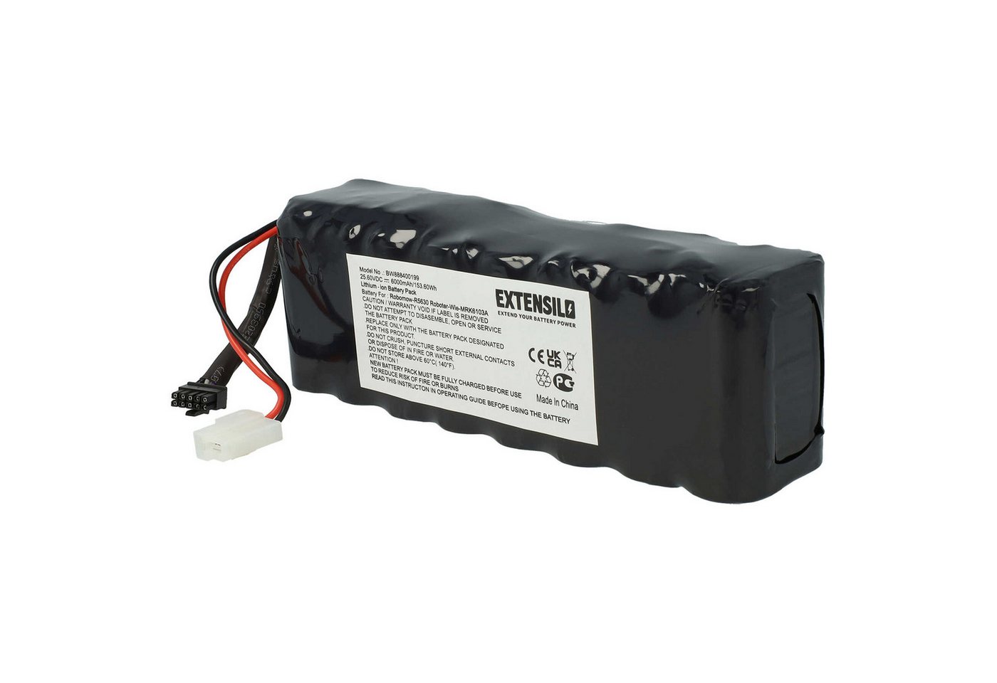 Extensilo passend für Robomow Tuscania MS1500, MS1000, MS2500, MS1800, TS1800, Akku Li-Ion 6000 mAh von Extensilo