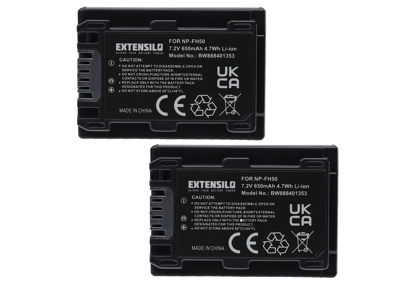 Extensilo passend für Sony Alpha DSLR-A330, DSLR-A330L, DSLR-A330Y, DSLR-A380, Kamera-Akku Li-Ion 650 mAh von Extensilo