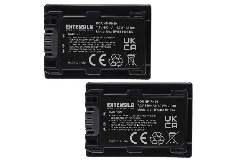 Extensilo passend für Sony Alpha DSLR-A330, DSLR-A330L, DSLR-A330Y, DSLR-A380, Kamera-Akku Li-Ion 650 mAh von Extensilo