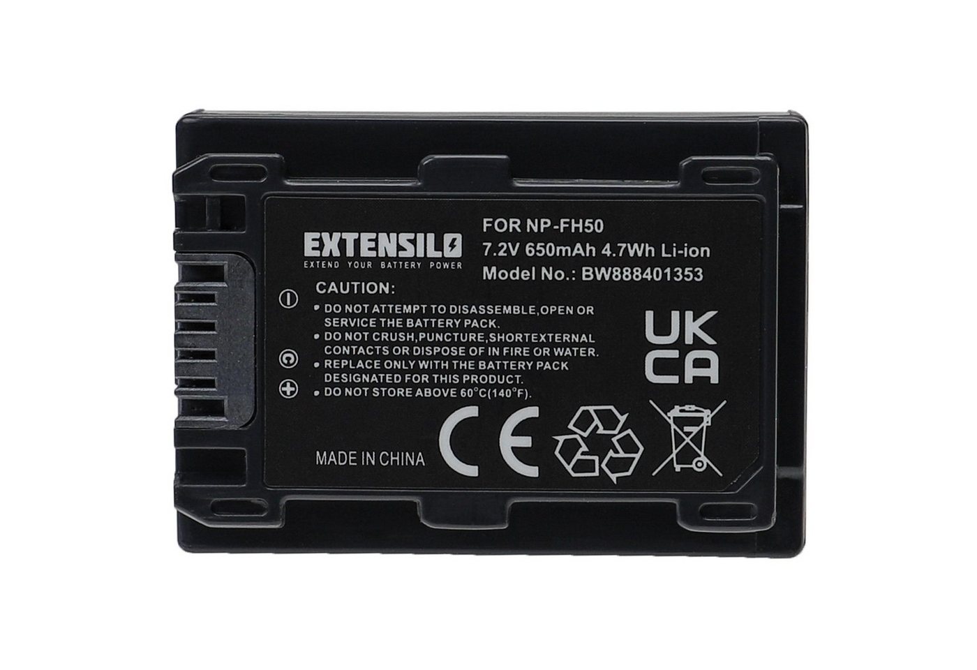 Extensilo passend für Sony Alpha DSLR-A390, DSLR-A390L, DSLR-A390Y Digitalkamera Kamera-Akku Li-Ion 650 mAh von Extensilo