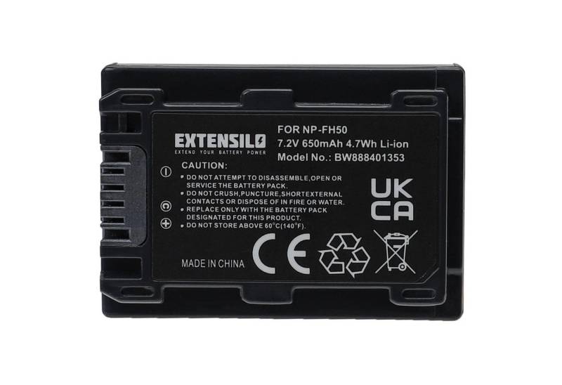 Extensilo passend für Sony Alpha DSLR-A390, DSLR-A390L, DSLR-A390Y Digitalkamera Kamera-Akku Li-Ion 650 mAh von Extensilo