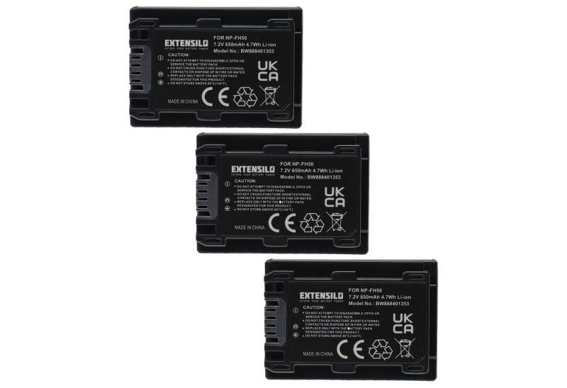 Extensilo passend für Sony Alpha DSLR-A390, DSLR-A390L, DSLR-A390Y Digitalkamera Kamera-Akku Li-Ion 650 mAh von Extensilo