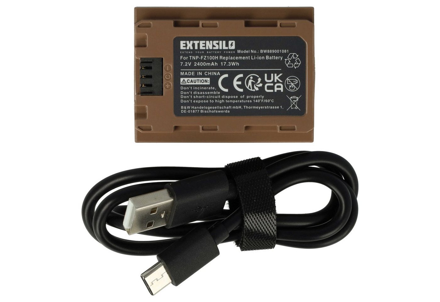 Extensilo passend für Sony Alpha ILCE-9, ILCE-9M2 Kamera (2400 mAh, 7,2 V, Kamera-Akku Li-Ion 2400 mAh von Extensilo