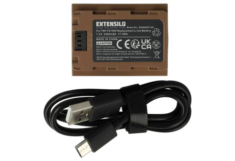 Extensilo passend für Sony Alpha ILCE-9, ILCE-9M2 Kamera (2400 mAh, 7,2 V, Kamera-Akku Li-Ion 2400 mAh von Extensilo