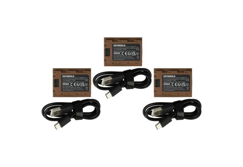 Extensilo passend für Sony Alpha ILCE-7RM4, ILCE-9M2, ILCE-9, ILCE-7SM3 Kamera Kamera-Akku Li-Ion 2400 mAh von Extensilo