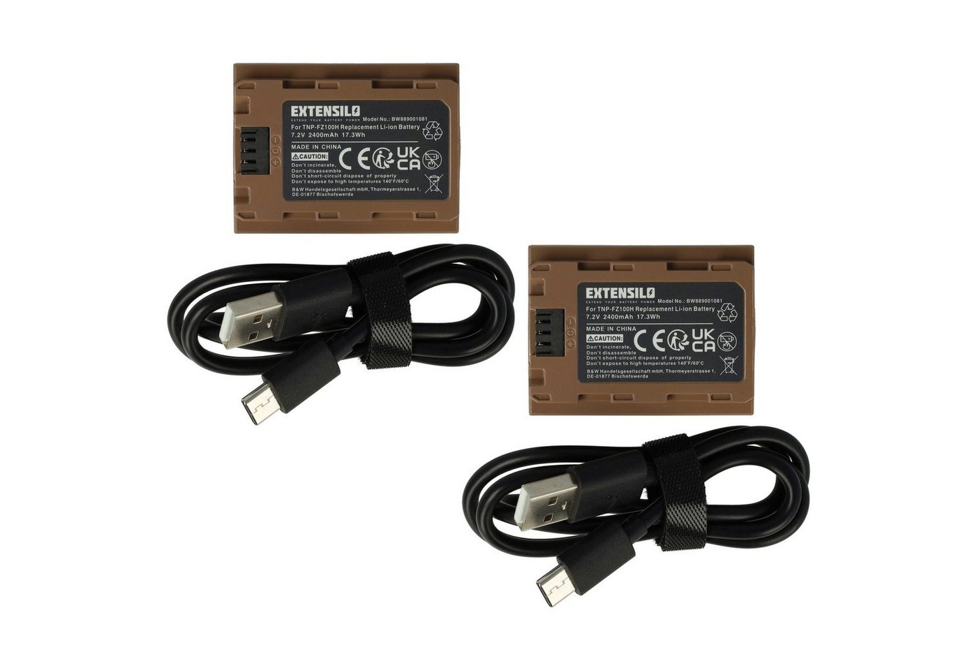 Extensilo passend für Sony Alpha ILCE-7RM4, ILCE-9M2, ILCE-9, ILCE-7SM3 Kamera Kamera-Akku Li-Ion 2400 mAh von Extensilo