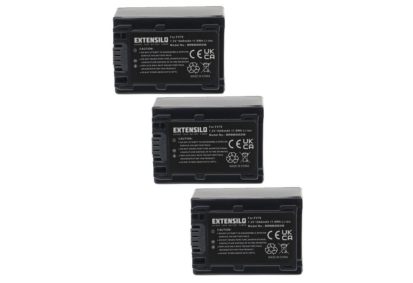 Extensilo passend für Sony DEV-50V, FDR-AX100E, DSC-HX1, DSLR-A330, DSLR-A230, Kamera-Akku Li-Ion 1640 mAh von Extensilo
