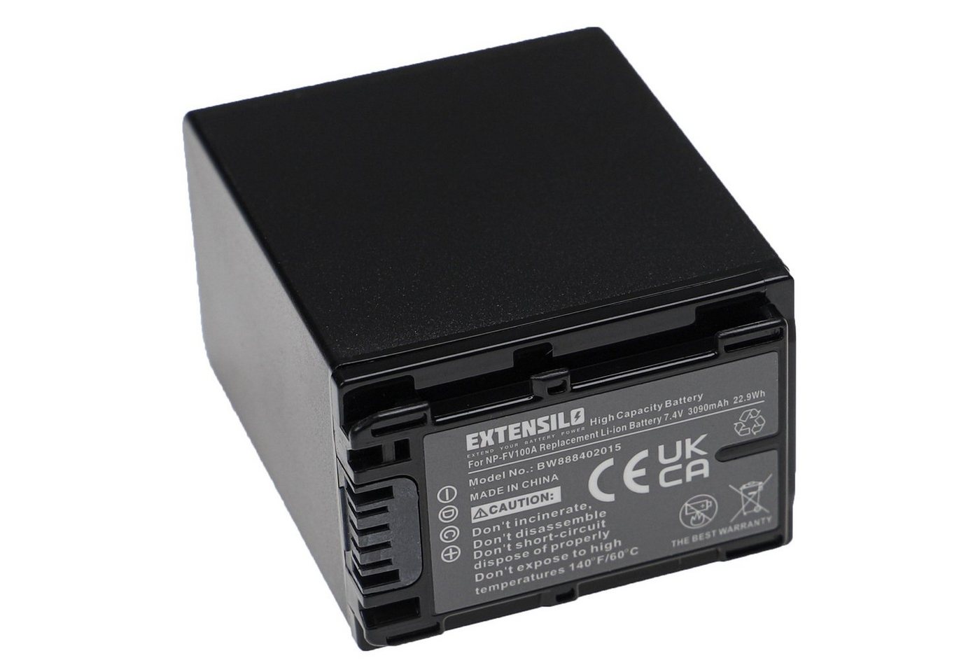 Extensilo passend für Sony HDR-CX505VE, HDR-CX520VE, HDR-CX410VE, HDR-CX520E, Kamera-Akku Li-Ion 3090 mAh von Extensilo