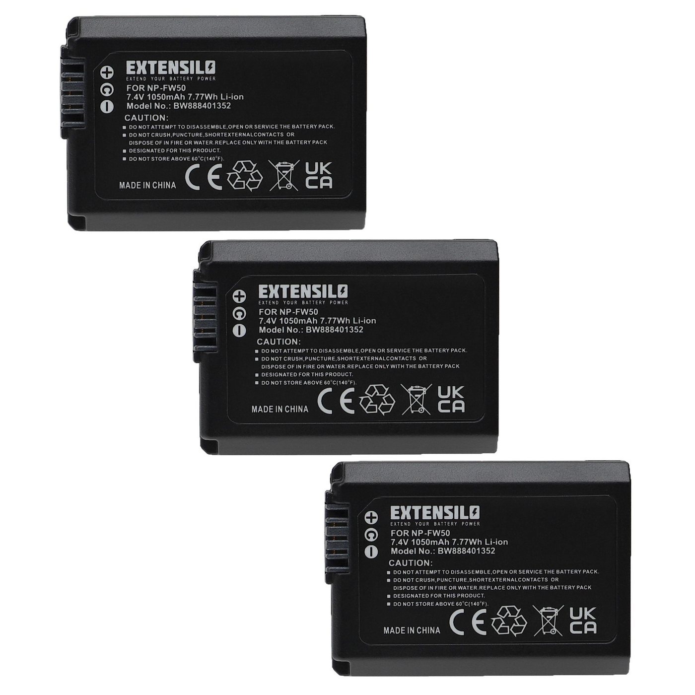 Extensilo passend für Sony ZV-E10 Digitalkamera / Kamera (1050 mAh, 7,4 V, Kamera-Akku Li-Ion 1050 mAh von Extensilo
