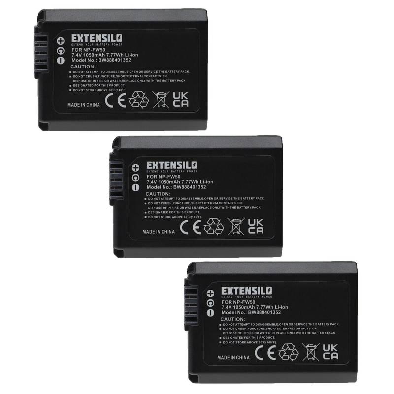 Extensilo passend für Sony ZV-E10 Digitalkamera / Kamera (1050 mAh, 7,4 V, Kamera-Akku Li-Ion 1050 mAh von Extensilo