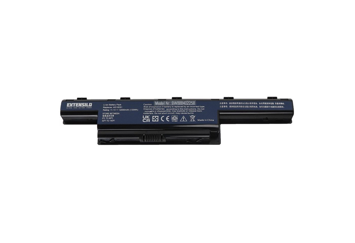 Extensilo passend für Acer Aspire AS5741-332G25Mn, V3-551G, V3-771G, E1-531G, Laptop-Akku 12000 mAh von Extensilo