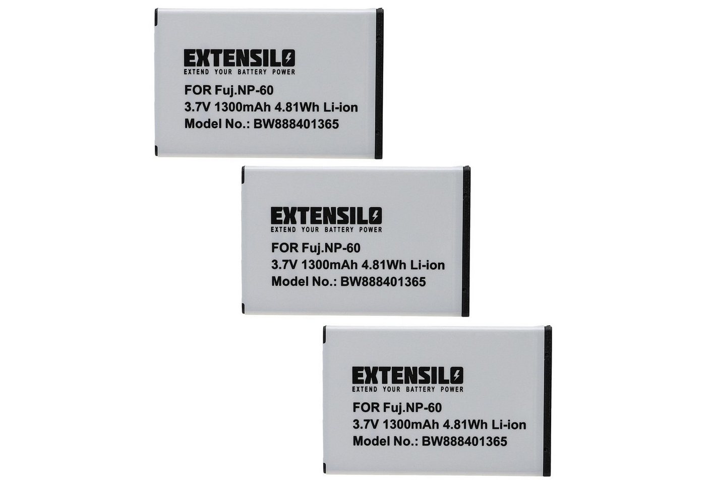 Extensilo passend für Airis PhotoStar N633, N635, N729, N729B, N820, VC001, Kamera-Akku 1300 mAh von Extensilo