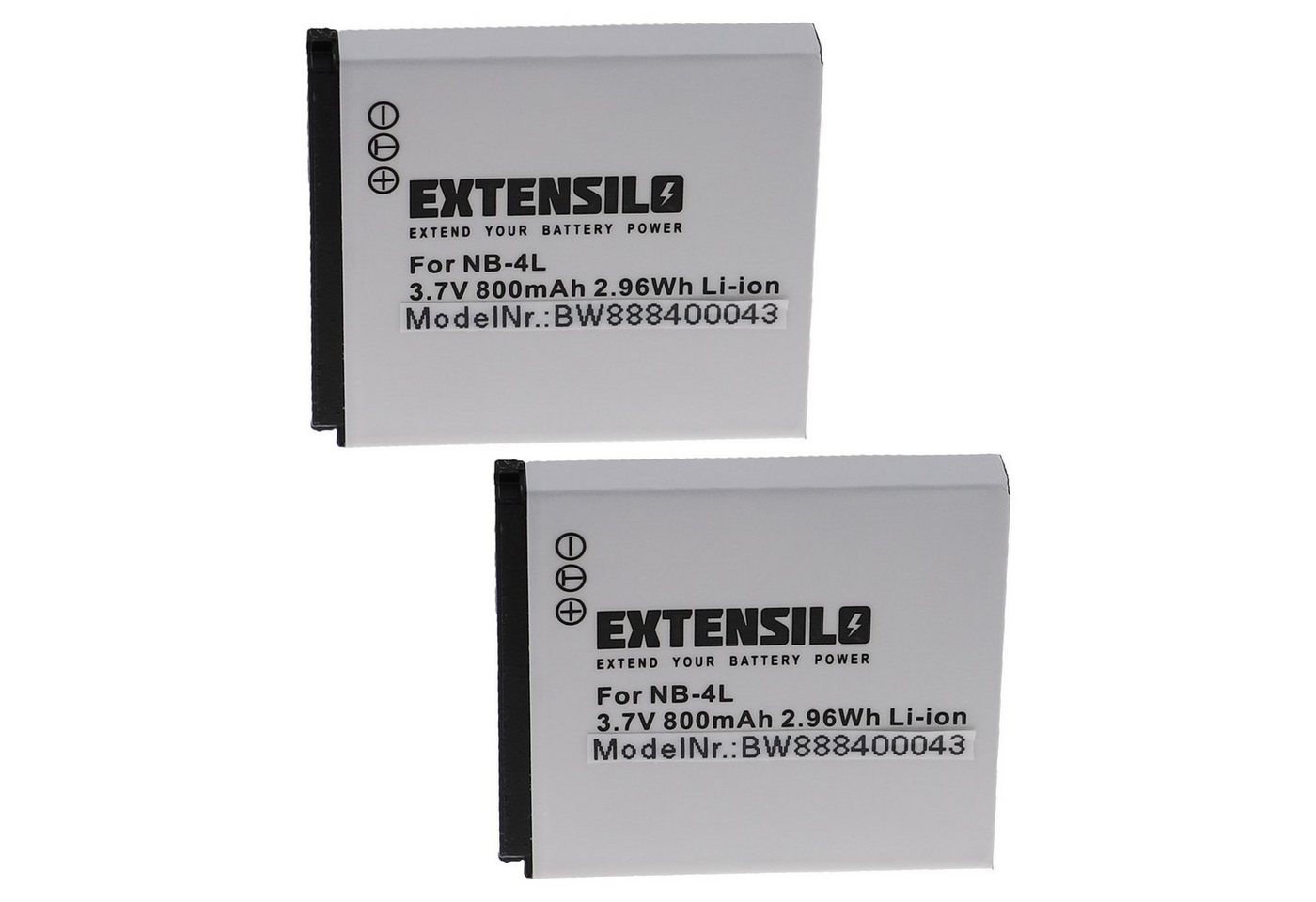 Extensilo passend für Canon Digital Ixus 50, 80 is, 82, 55, 60, 65, 70, 75, i7, Kamera-Akku 800 mAh von Extensilo