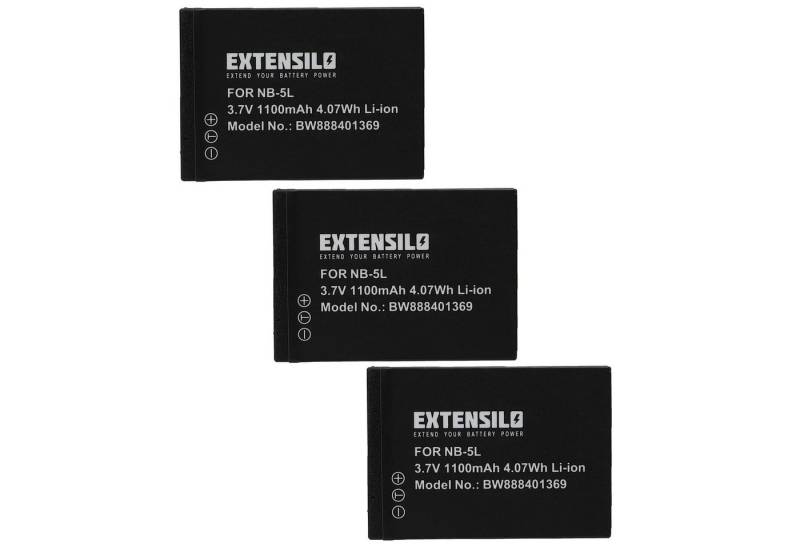 Extensilo passend für Canon Digital Ixus 850 is, 900 TI, 960 is, 860is, 90is, Kamera-Akku 1100 mAh von Extensilo