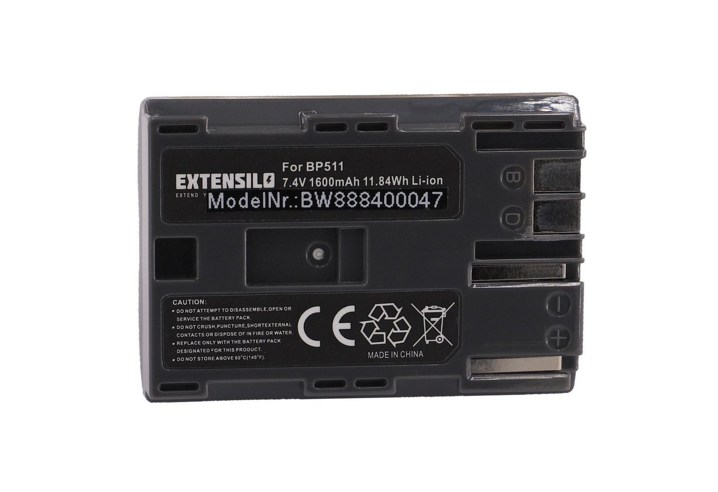 Extensilo passend für Canon FV-100, FV200, FV30, FV300, FV40, FV300 Kit, FV40 Kamera-Akku 1600 mAh von Extensilo