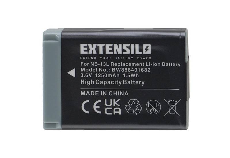 Extensilo passend für Canon PowerShot G5 X, G7 X Mark II, G1 X Mark III, G7 X Kamera-Akku Li-Ion 1250 mAh von Extensilo