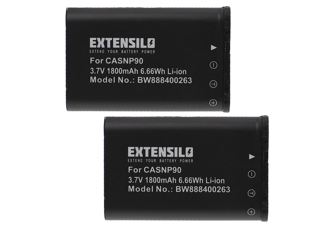 Extensilo passend für Casio Exilim EX-FH100BK, EX-H10BK, EX-H10, EX-H15, EX-H20G, EX-FH100, EX-Z2000 Kamera / Foto Digitalkamera (1800mAh, 3,7V, Li-Ion) Kamera-Akku 1800 mAh von Extensilo