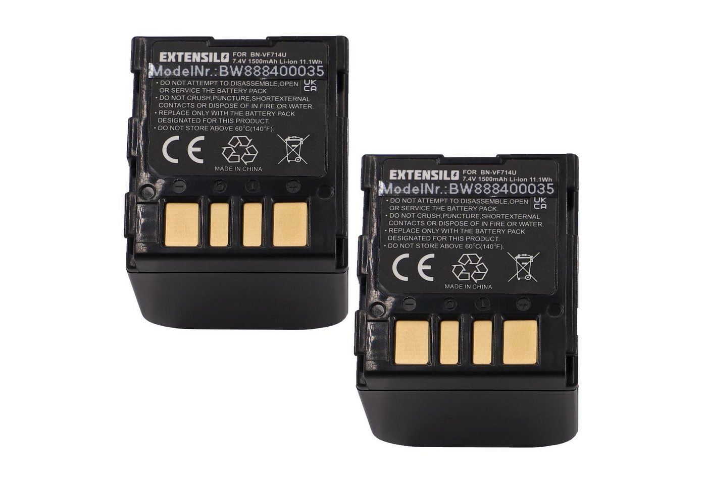 Extensilo passend für JVC GR-D270EG, GR-D270E, GR-D270, GR-D250US, GR-D250U, Kamera-Akku Li-Ion 1500 mAh von Extensilo