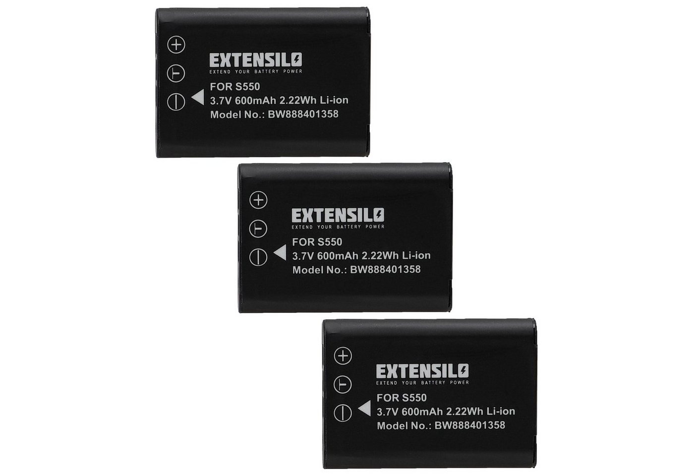 Extensilo passend für Nikon Coolpix S560, S550 Digitalkamera / Kamera (600 mAh, Kamera-Akku Li-Ion 600 mAh von Extensilo