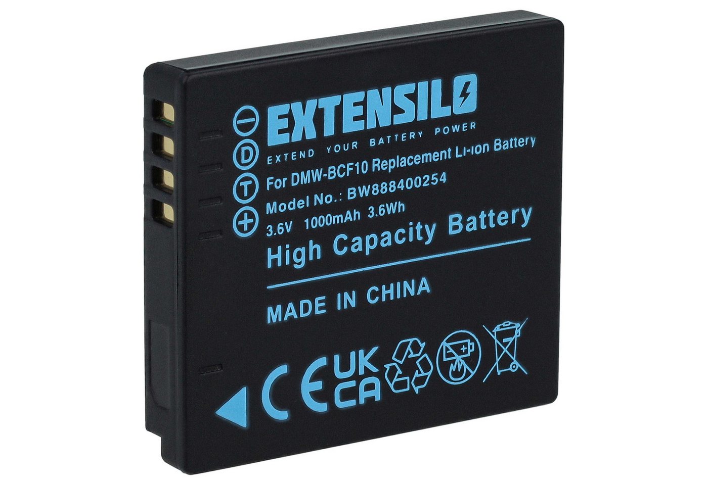 Extensilo passend für Panasonic Lumix DMC-TS4S, DMC-TS4K Digitalkamera / Kamera Kamera-Akku Li-Ion 1000 mAh von Extensilo