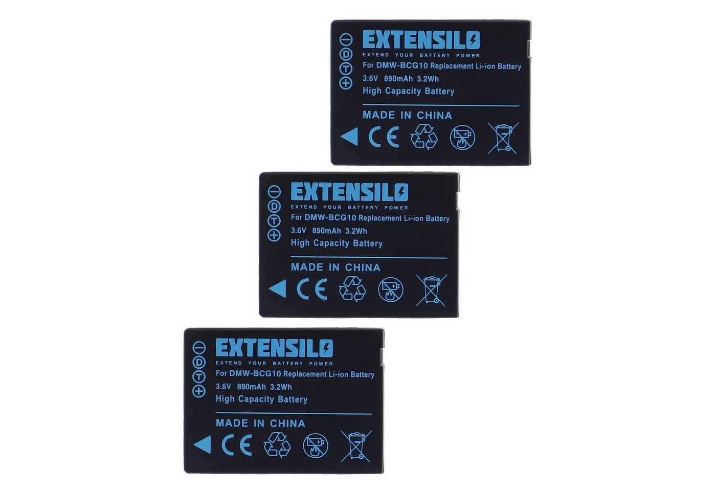 Extensilo passend für Panasonic Lumix DMC-ZS6, DMC-ZS15, DMC-ZS8, FMC-ZS7, Kamera-Akku Li-Ion 890 mAh von Extensilo