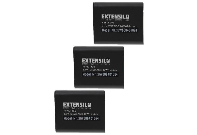 Extensilo passend für Ricoh GR IIIx Digitalkamera / Kamera (1050 mAh, 3,7 V, Kamera-Akku Li-Ion 1050 mAh von Extensilo