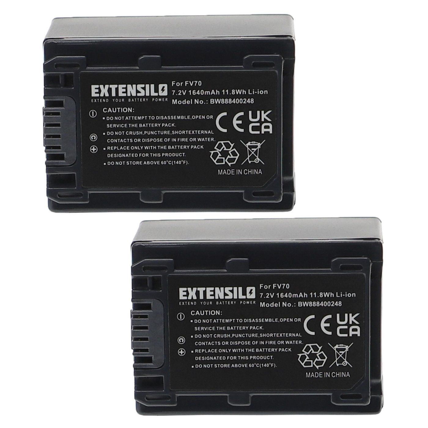 Extensilo passend für Sony FDR-AX53, DCRSX85S, DSLR-A230, DSLR-A330, FDR-AX53E, DSC-HX1, FDR-AX100E Kamera / Foto DSLR / Camcorder Analog / Camcorder Digital (1640mAh, 7,2V, Li-Ion) Kamera-Akku 1640 mAh von Extensilo