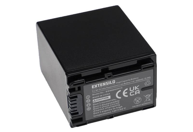 Extensilo passend für Sony FDR-AX33, FDR-AX53E, FDR-AX700E, FDR-AX43, FDR-AX700, Kamera-Akku Li-Ion 3090 mAh von Extensilo