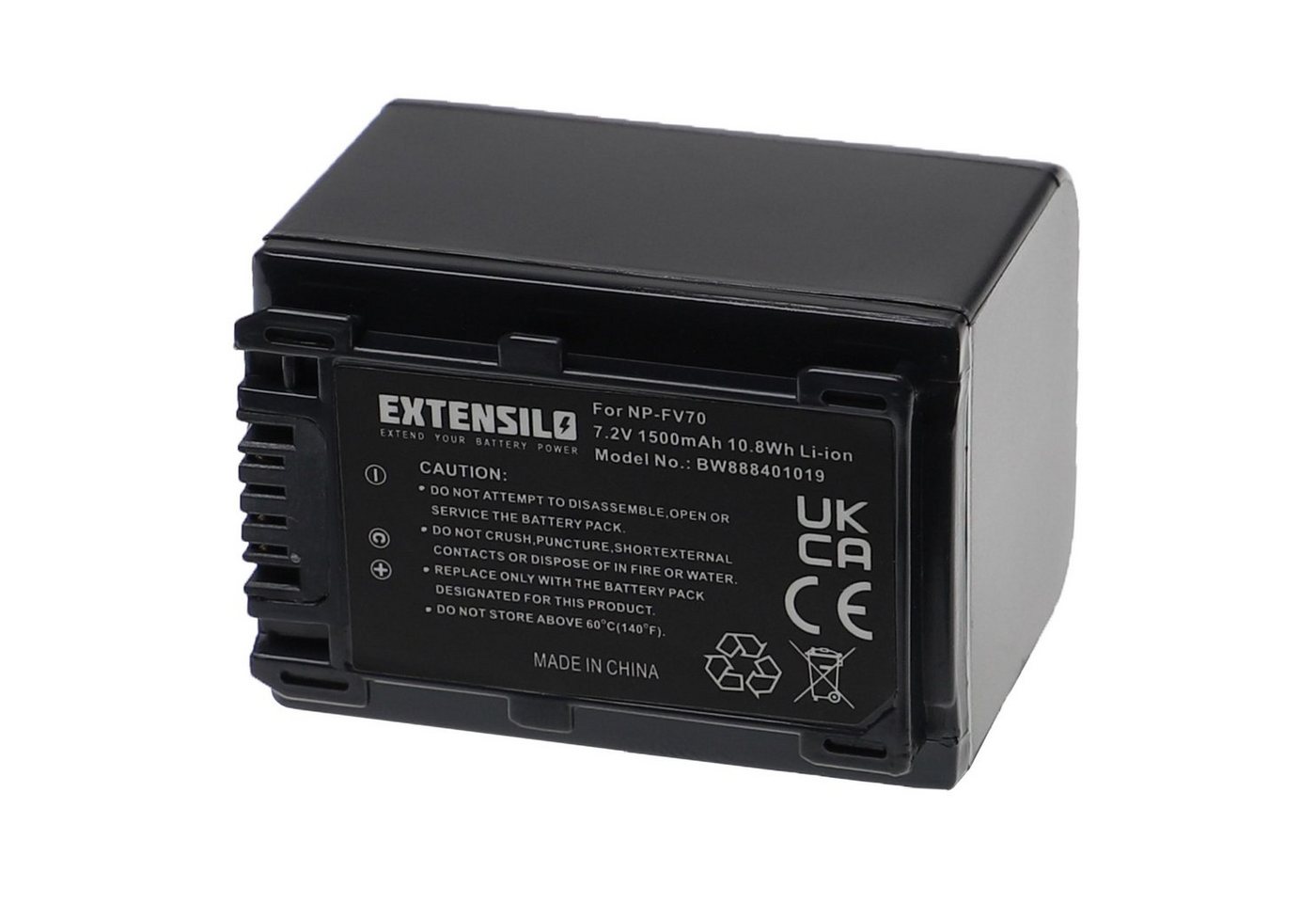 Extensilo passend für Sony HDR-CX130R, HDR-CX150, HDR-CX150E/B, HDR-CX150R, HDR-CX155VE, HDR-CX150E, HDR-CX155E Kamera / Camcorder Analog / Camcorder Digital (1500mAh, 7,2V, Li-Ion) Kamera-Akku 1500 mAh von Extensilo