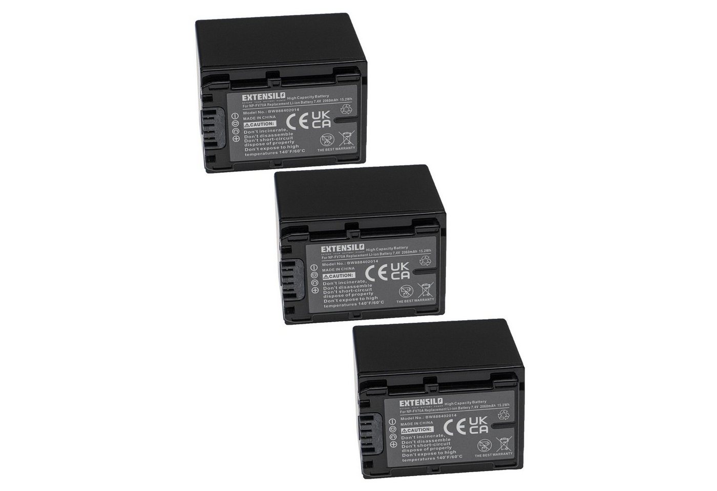 Extensilo passend für Sony HDR-CX360VE, HDR-CX505VE, HDR-CX410VE, HDR-CX520E, Kamera-Akku Li-Ion 2060 mAh von Extensilo