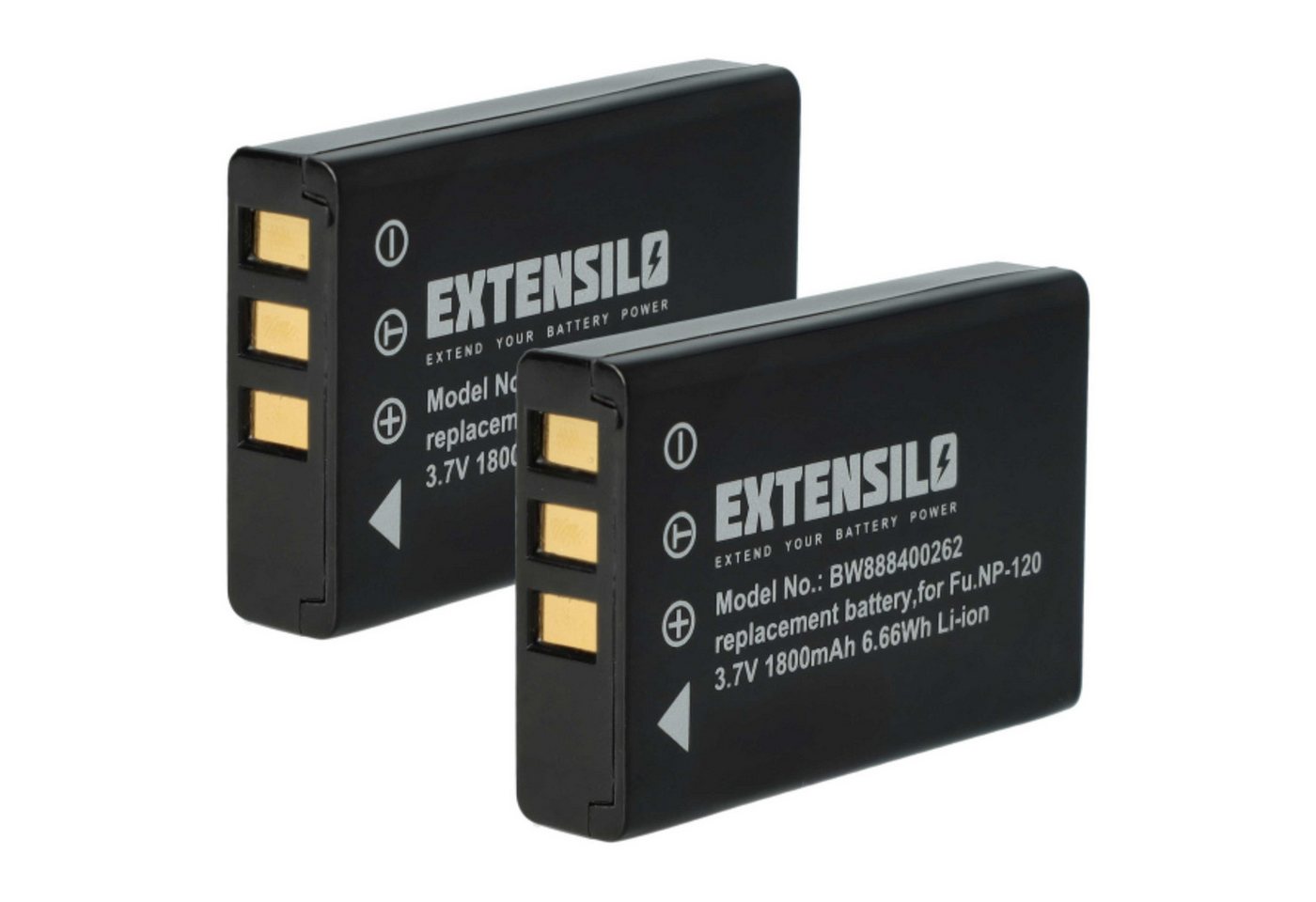 Extensilo passend für Vivikai HD-C3, HD-D10II, HDC-8800, HDV-8800 Kamera / Foto Digitalkamera (1800mAh, 3,7V, Li-Ion) Kamera-Akku 1800 mAh von Extensilo