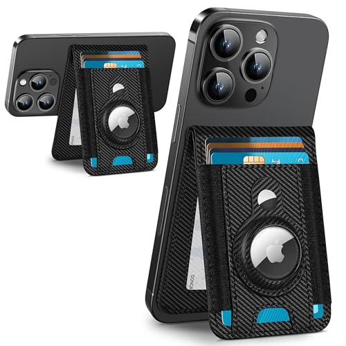 ExtreLife Magsafe Brieftaschenständer mit AirTag-Halter, offenes ID-Fenster, Magsafe Airtag-Brieftasche für iPhone 15/14/13/12 Serie, magnetische Ledertasche, schwarze Kohlefaser, BSJCB096-WPB-US ExtreLife Magsafe Brieftaschenständer mit AirTag-Halter, offenes ID-Fenster, Magsafe Airtag-Brieftasche für iPhone 15/14/13/12 Serie, magnetische Ledertasche, schwarze Kohlefaser, BSJCB096-WPB-US von ExtreLife
