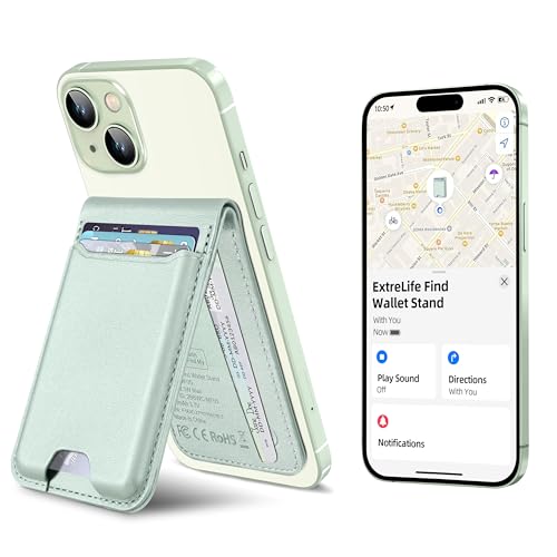 ExtreLife: Magsafe Wallet, Works with Apple Find My, Strongest Magnetic Wallet for iPhone 16/15/14/13/12 Series, 6 Cards Holder, Vegan Leather, Tender Leaf Green ExtreLife: Magsafe Wallet, Works with Apple Find My, Strongest Magnetic Wallet for iPhone 16/15/14/13/12 Series, 6 Cards Holder, Vegan Leather, Tender Leaf Green von ExtreLife