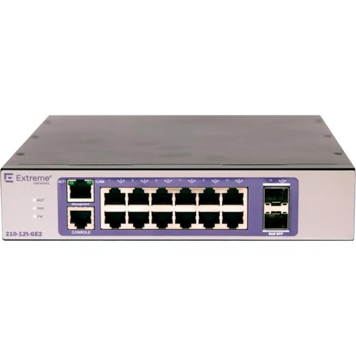 Extreme Networks 210-12t-GE2 Gigabit Ethernet (10/100/1000) Bronze, Violett - Netzwerk-Switch (Management, L2, Gigabit Ethernet (10/100/1000)) von Extreme Networks