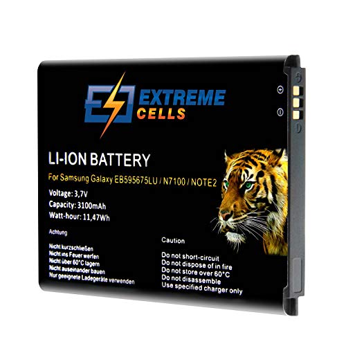 Extremecells Akku für Samsung Galaxy Note 2 Note II GT-N7100 GT-N7105 ersetzt EB595675LU Accu Battery Batterie von Extremecells