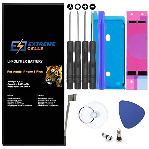 Extremecells Akku für iPhone 8 Plus + Werkzeug Tool Set Kit Batterie Accu 2691 mAh von Extremecells
