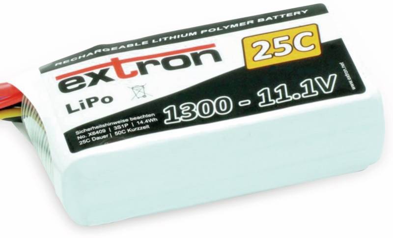 EXTRON LiPo-Akku X2, 11,1V-/1300m Ah von Extron