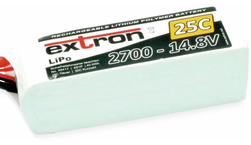 EXTRON LiPo-Akku X2, 14,8 V, 2700 mAh von Extron