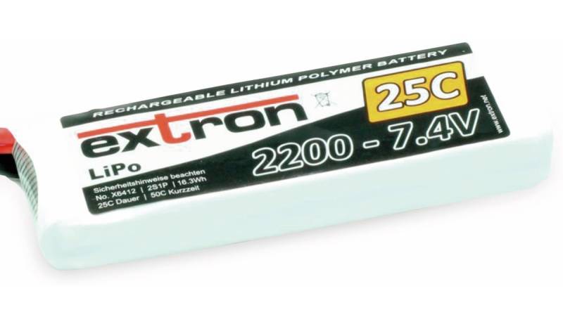 EXTRON LiPo-Akku X2, 7,4V-/2200mAh von Extron