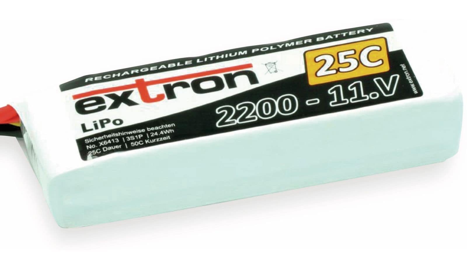 EXTRON Modellbau-Akkupack X2, LiPo, 11,1 V-/2200 mAh von Extron