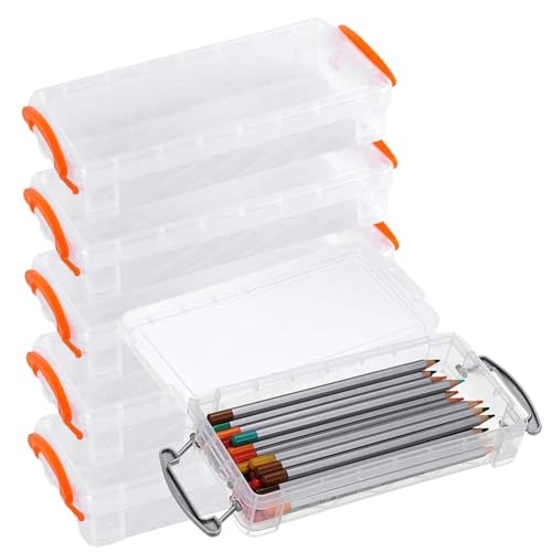 6 PCs Bleistiftbox, 8, 3 x 3, 9 in klarer Plastikbleistiftbox mit Verriegelung Deckel, stapelbarer Buntstift für Schnellbern -Radiergummishersteller, Schulversorgung, zufällig gefärbter Hnadle. 6 PCs Bleistiftbox, 8, 3 x 3, 9 in klarer Plastikbleistiftbox mit Verriegelung Deckel, stapelbarer Buntstift für Schnellbern -Radiergummishersteller, Schulversorgung, zufällig gefärbter Hnadle. von Eyccier