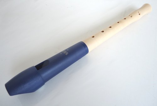 Moeck 1023 Flauto 1 Plus Sopranblockflöte Barock mit Doppelloch Königs-Blau Kunststoff-Holz-Kombination C-Sopran-Blockflöte Schulblockflöte von Eyeleaf