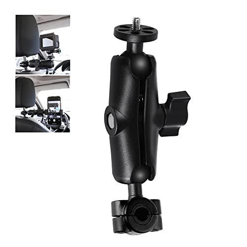 Eyeon Autositz-Kopfstützenhalterung mit doppeltem Sockelarm und 1/4"-Kameraschraube POV-Halterung für Go Pro und Handy-Fahrvideos und Vlogs von TELESIN