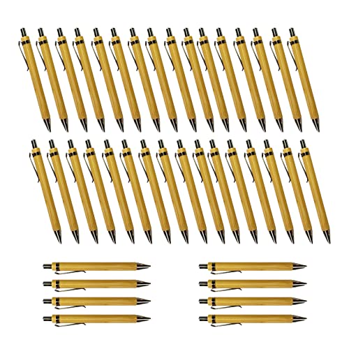 Eylkeup 40Pcs Bambus Kugelschreiber,Holzkugelschreiber Schreibgerät Bambus Holz-Kugelschreibern Set nachhaltig und umweltfreundlich von Eylkeup