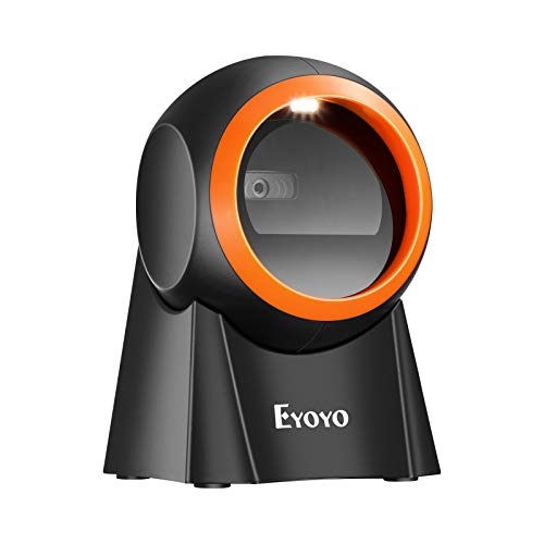 Eyoyo 1D 2D QR Desktop Barcode Scanner with Large Scan Window, Hands-Free Barcode Reader with QR Screen Scan Platform for Warehouse, PC von Eyoyo