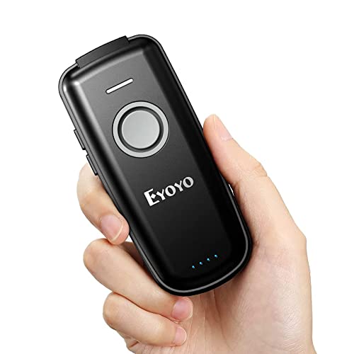 Eyoyo 1D Bluetooth-Scanner, kabellos, Mini-Barcode-Scanner, tragbar, mit Akku mit großer Kapazität für Windows, Mac, Android und iOS von Eyoyo