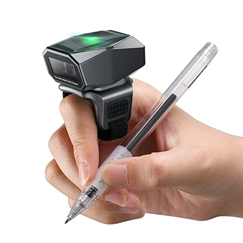 Eyoyo 2D QR Ring Barcode Scanner, Wearable Finger 3-in-1 USB Wired & 2.4G Wireless & Bluetooth Scanner, Left & Right Hand Wearable, Image 1D Warehouse Inventory Bar Code Reader for Android, iOS iPhone von Eyoyo