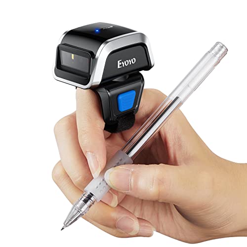 Eyoyo Mini QR-Ringleser, Bluetooth, 2D, Barcode-Scanner, 1D, USB, 2,4 G, Freisprecheinrichtung, kabellos, Barcode-Pistole, für iOS Android, Lager, Apotheke von Eyoyo