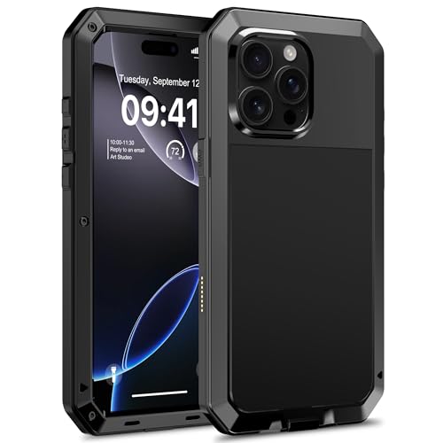 Ezanmull Metallhülle für iPhone 16 Pro Max, strapazierfähig, wasserdicht, mit integriertem Displayschutz, militärisch sturzsicher, 360° Rundumschutz, stoßfest, Schutzhülle für iPhone 16 Pro Max Ezanmull Metallhülle für iPhone 16 Pro Max, strapazierfähig, wasserdicht, mit integriertem Displayschutz, militärisch sturzsicher, 360° Rundumschutz, stoßfest, Schutzhülle für iPhone 16 Pro Max von Ezanmull