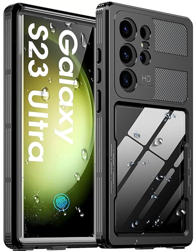 Samsung Galaxy S23 Ultra wasserdichte Hülle, mit integriertem Displayschutz, staubdicht, stoßfest, sturzsicher, Ganzkörper, Handyhülle für Samsung Galaxy S23 Ultra 5G 6.8 Zoll, Schwarz Samsung Galaxy S23 Ultra wasserdichte Hülle, mit integriertem Displayschutz, staubdicht, stoßfest, sturzsicher, Ganzkörper, Handyhülle für Samsung Galaxy S23 Ultra 5G 6.8 Zoll, Schwarz von Ezanmull